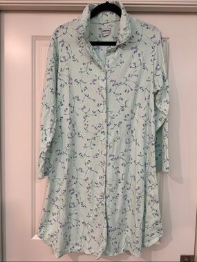 Bobbie Brooks Mint and Lavender Floral Nightshirt